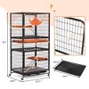 Sandinrayli 4-Tier Wire Cat Cage Pet Enclosure with Removable Wheels, Black - 3 of 4