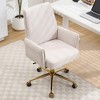 SKRAN Ergonomic Swivel Chair, Computer Office Chair, Height Adjustable Lounge Chair with Gold Base and Wheels for Home Office and Study Room - 2 of 4