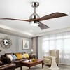 YUHAO 52 Inch  Quiet 6 Speed DC Motor Ceiling Fan with Light Remote Control and 3 Walnut Wood Blades - 2 of 4