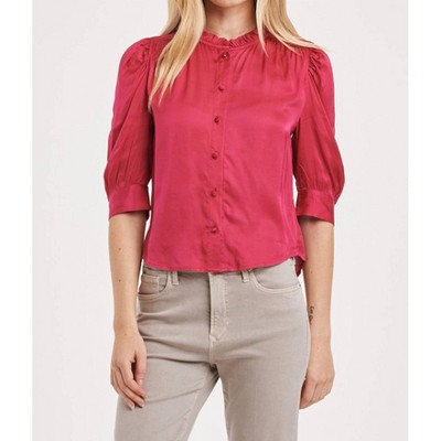 Women's Nima Half Sleeve Ruffle Neck Button Blouse - Another Love