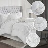 7 Pcs Faux Silk Bedding Set, Solid Color RIAB Royal Style Comforter Set, Tufted Dimensional Design Smooth Edge Comforter with Matching Pillow Cases - 2 of 4