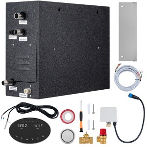 VEVOR 12KW Steam Shower Generator, Segmented Heating & Temperature Customization & 24h Timer Steam Kit, Automatic Drainage Home Steam Shower, Black - 1 of 4