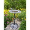 34" Metal Sunflower BirdBath - Antique Pewter - Oakland Living: Freestanding, Weather-Resistant - 2 of 4