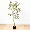 KTMBDW Artificial Tree Tall Fake Bougainvillea Trees for Outdoor Indoor Office Lifelike Faux Plants with Wood Trunk and Pink Flowers Black Plastic Pot - 2 of 4