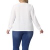 Agnes Orinda Women's Plus Size Square Neck Hollow Eyelet Long Sleeve Dressy Shirts - 4 of 4