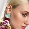 SOHI Women's Sky Blue The Heart-Fold Drop Earrings - 3 of 4