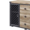 Edina 50" Kitchen and Dining Cabinets Oak and Sandy Black - Acme Furniture: Sideboard Buffet with Metal Frame, MDF Surface - 2 of 4