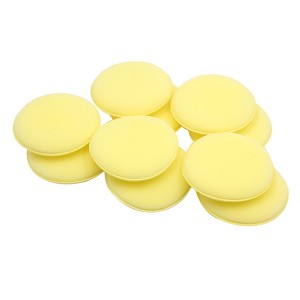 Unique Bargains Round Shape Waxing Buffing Spong Pad for Auto Car Yellow 10Pcs - 1 of 2