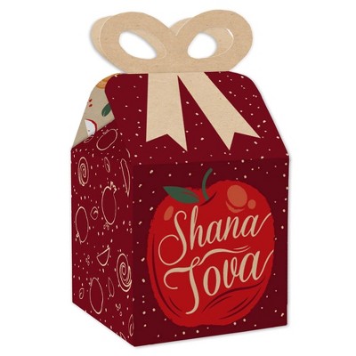 Big Dot of Happiness Rosh Hashanah - Square Favor Gift Boxes - New Year Bow Boxes - Set of 12