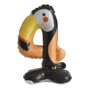 Unique Bargains Standing Animal Print Number Balloon Foil Decoration for Party Colorful - 1 of 4