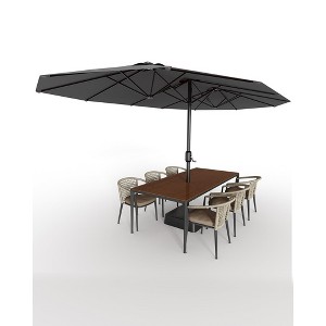 15FT Large Patio Umbrella with Lights, 36 Lights Double-Sided Patio Umbrella with Weighted Base for Poolside Garden Backyard - 1 of 4