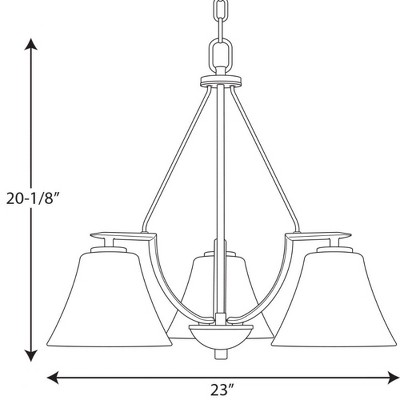 Bravo Antique Bronze 3-Light Chandelier with Etched Glass
