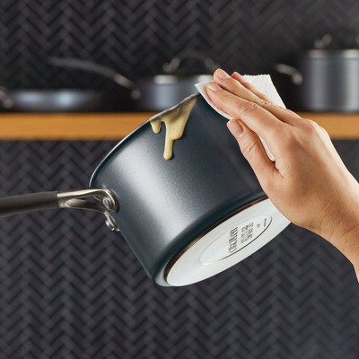 Graphite Aluminum Nonstick Saucier with Pour Spout and Lid