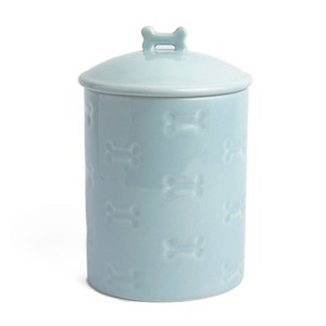 Park Life Designs 46 fl oz Manor Dog Treat Jar Food Storage Container - Aqua Blue - 1 of 4