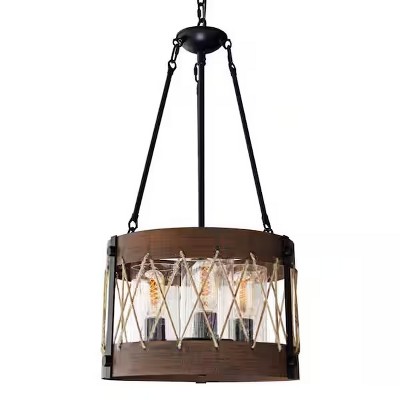 3-Light Black Chandelier