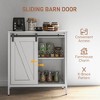 Aghana Digitals Farmhouse White Buffet Cabinet with Sliding Barn Door, Adjustable Shelf & - 4 of 4