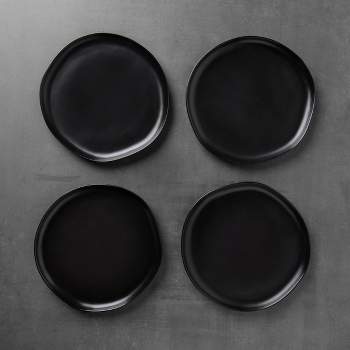 10.5" 4pk Stoneware Dinner Plate Set Black - Hearth & Hand™ with Magnolia