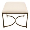 Moti Honeyville Stool with Ivory Fabric Cushion Top and Antique Brass Base - 4 of 4