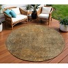 Brown Beige And Taupe Abstract Washable Indoor Outdoor Area Rug - 2 of 4