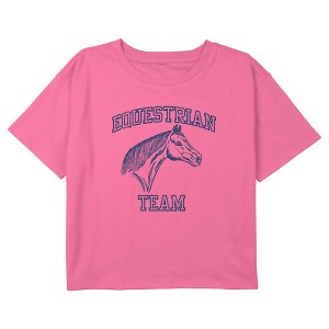 Girl's Lost Gods Equestrian Team Logo Crop Top T-Shirt - 1 of 3