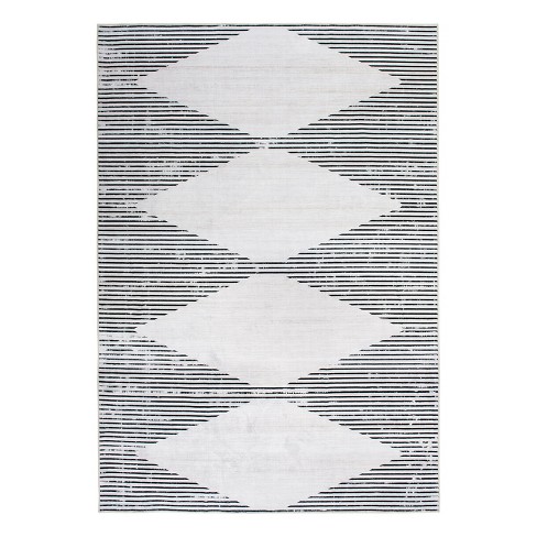 World Rug Gallery Contemporary Geometric Stripe Non-slip (non-skid