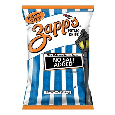 Zapp's New Orleans Kettle Style No Salt Added Potato Chips - 8oz