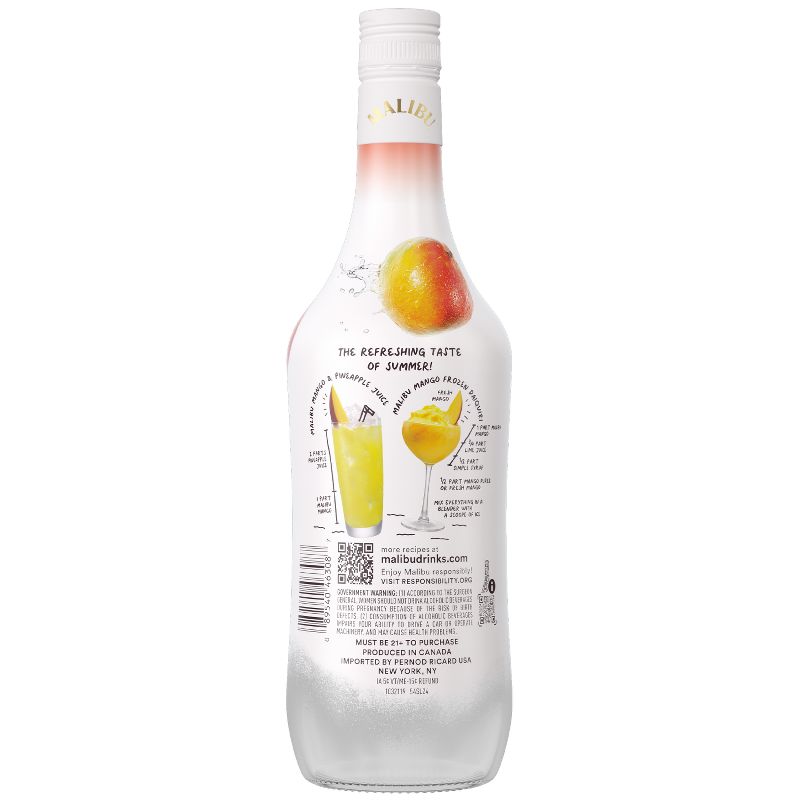 Malibu Caribbean Rum with Mango Liqueur - 750ml Bottle, 3 of 6