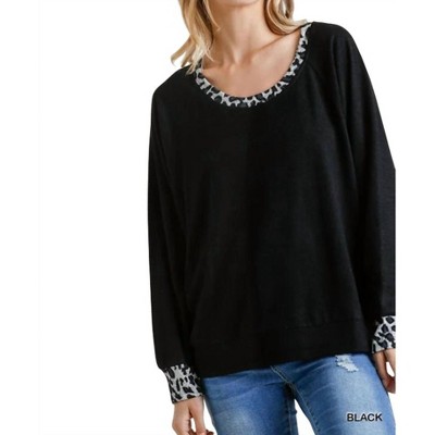 Women's Animal Print Trimmed Top - umgee