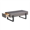 Farmhouse Coffee Table, Wood Tea Table, Industrial Rectangle Center Table With Solid Wood Drawer, Metal Legs Supports - 4 of 4