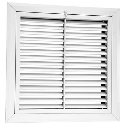 Hart & Cooley 20"X20" Aluminum Return Air Filter Grille, 45 Degree Blade, White