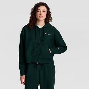 Champion Women's Cropped Hooded Fleece Zip-Up Hoodie - Pine Grove