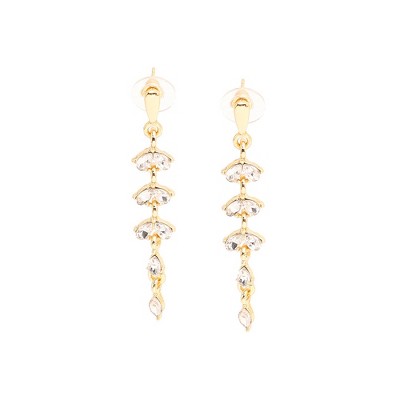 SOHI Women's White Sleek Drop Earrings