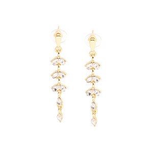 SOHI Women's White Sleek Drop Earrings - 1 of 3