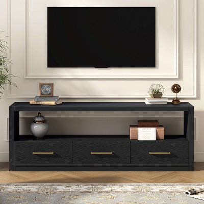 ORRD Mirod Stylish TV Stand, Classic Design with 3 Drawers, Spacious Surface, Minimalist Metal Handles, Versatile as TV Console or Side Cabinet