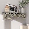 10"x48" Wooden Floral Wall Shelf White - Olivia & May: Farmhouse Style, MDF Construction, No Assembly Required - 4 of 4