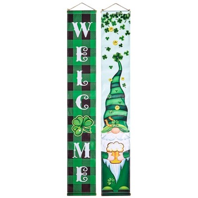 The Lakeside Collection Welcome Banners Porch Themed Spring Or St Patricks Design Set of 2 - St. Patrick's