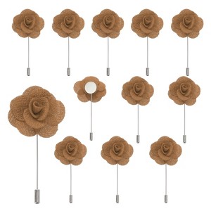 Unique Bargains Camellia Boutonnieres Pins for Formal Party Easy to Use Artificial Flowers 12pcs - 1 of 4