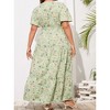 YESFASHION Women Plus Size Wrap Dress High Waist Short Sleeve Ruffle Casual Summer Maxi Dresses with Belt - 2 of 4