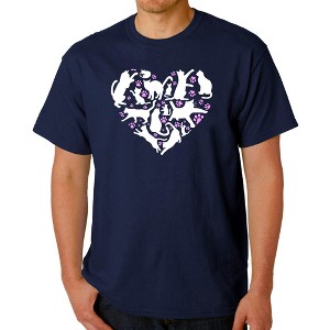 LA Pop Art Cat Heart - Men's Word Art T-Shirt - 1 of 4