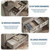 7-Drawer Farmhouse Dresser, 50" Tall Wood Chest w/Rustic Handles, Jewelry Storage Organizer for Bedroom Living Room Hallway - 3 of 4