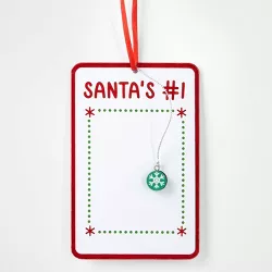 Metal 'Santa's #1' Mini Countdown Sign Christmas Tree Ornament White - Wondershop™