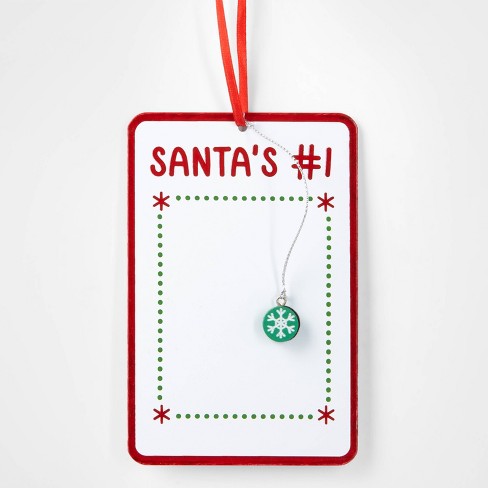 Metal 'Santa's #1' Mini Countdown Sign Christmas Tree Ornament White - Wondershop™ - image 1 of 3