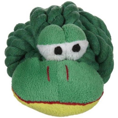 Multipet Rope Head Frog Dog Toy with Plush Face
