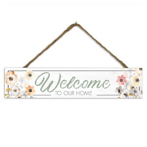 Creative Products Welcome Florals 17 x 3.5 Outdoor/Indoor Hanging Sign - 1 of 1