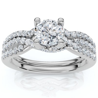 Pompeii3 1Ct TW Infinity Engagement Wedding Ring Set 14k Gold Lab Created