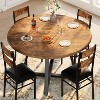 Round Dining Table Set for 4, 5 Piece Circle Wooden Kitchen Dinner Table & Chairs Set for 4, w/ 4 Unpholster Chairs, Sturdy Thick Frame - 2 of 4