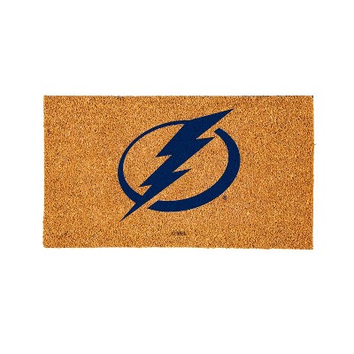 EvergreenNHLTampa Bay Lightning Logo Natural Coir 28 x 16 Inches Indoor Outdoor Doormat