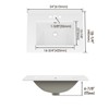 APRILSOUL Bathroom Vanity Sink Top with Three Holes, Ceramic Vanity Sink Top with Overflow, Drop in Bathroom Vessel Sink, Glossy White - 3 of 4