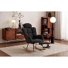 Grungis Teddy Fabric Rocking Chairs with High Backrest,Accent Chairs with Pillow and Footrest,Comfy Chairs for Living Room,Bedroom - 2 of 4