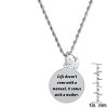 Steeltime 24" stainless steel " Life doesn't come with a manual..." round pendant adorned with heart shape crystal charm - 3 of 4
